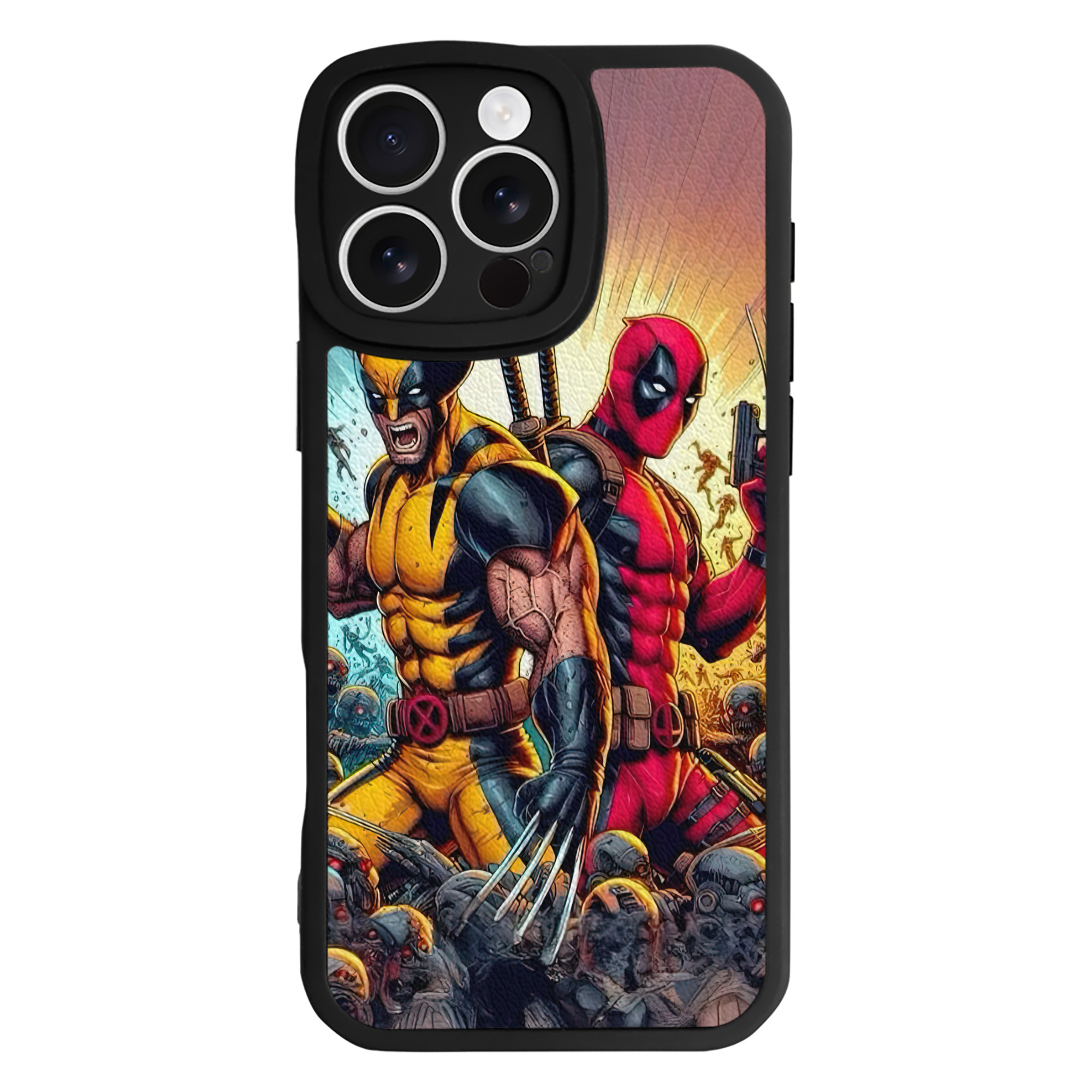 （画像用） Deadpool デッドプール 【iPhone 16シリーズ対応】シリコンスマホケース（レザー調） 材質：シリコン